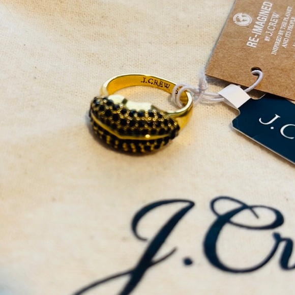 JCrew Black Pave Kiss Ring Size 8 - Picture 2 of 4